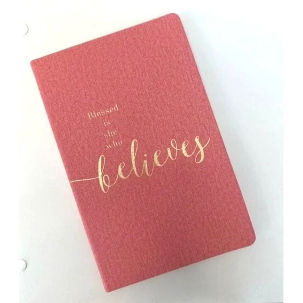 Pink Daily Bible Prayer Journal with Scripture Verses on Every Page